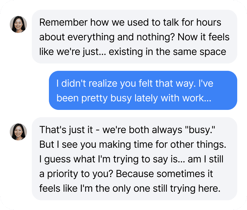 Screenshot of conversation