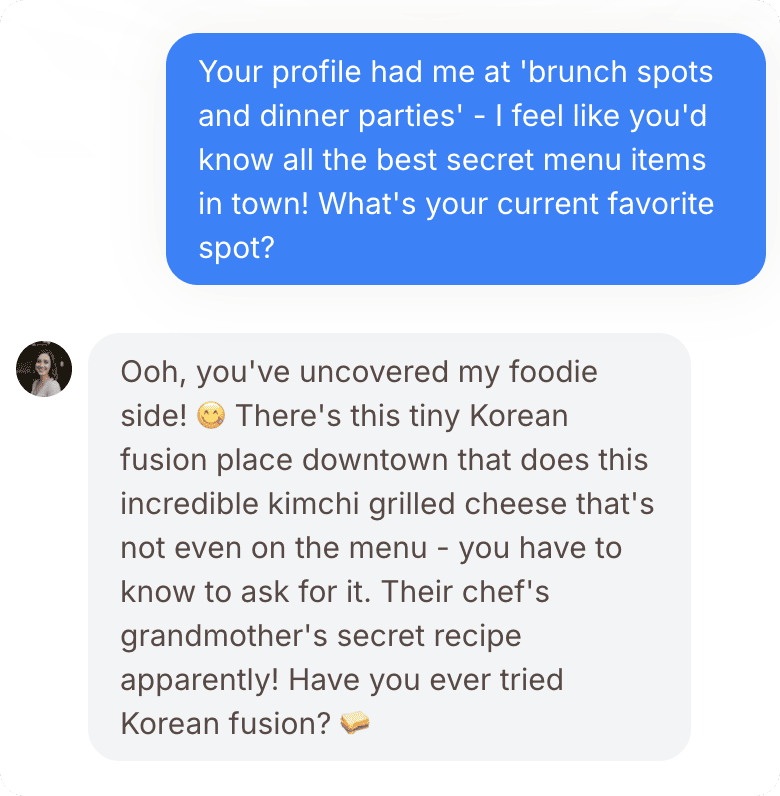 Screenshot of conversation