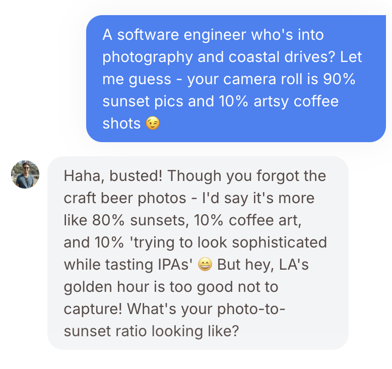 Screenshot of conversation