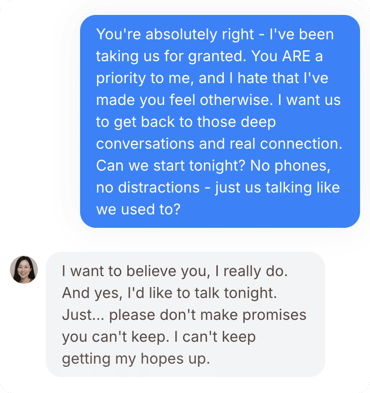 Screenshot of conversation