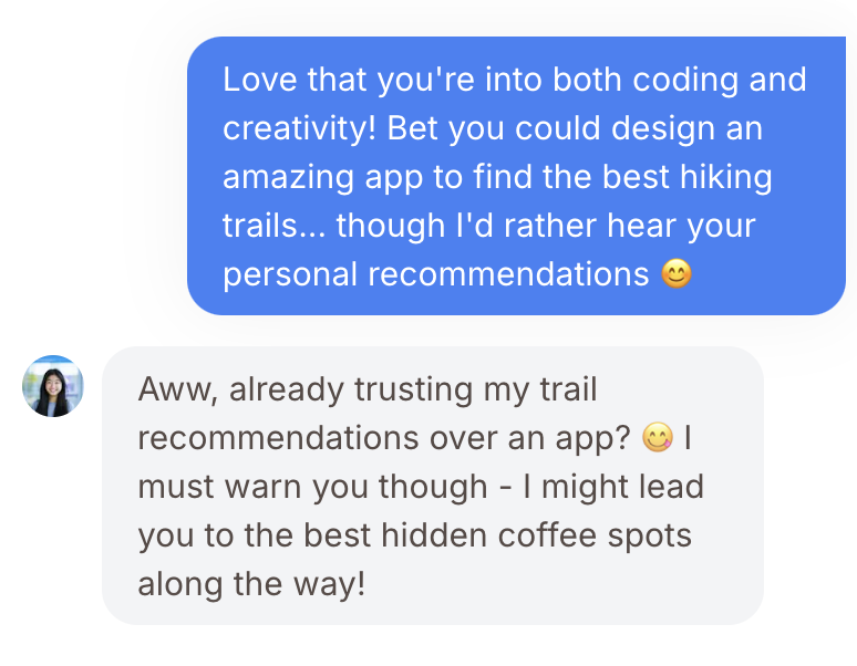 Screenshot of conversation