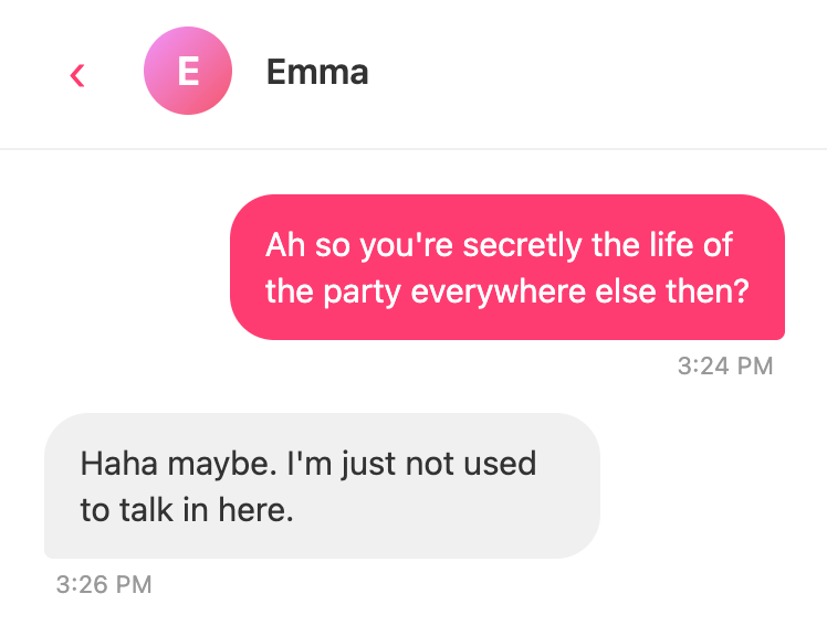 Screenshot of conversation