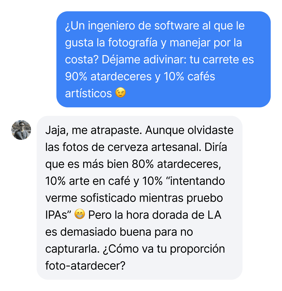 Screenshot of conversation