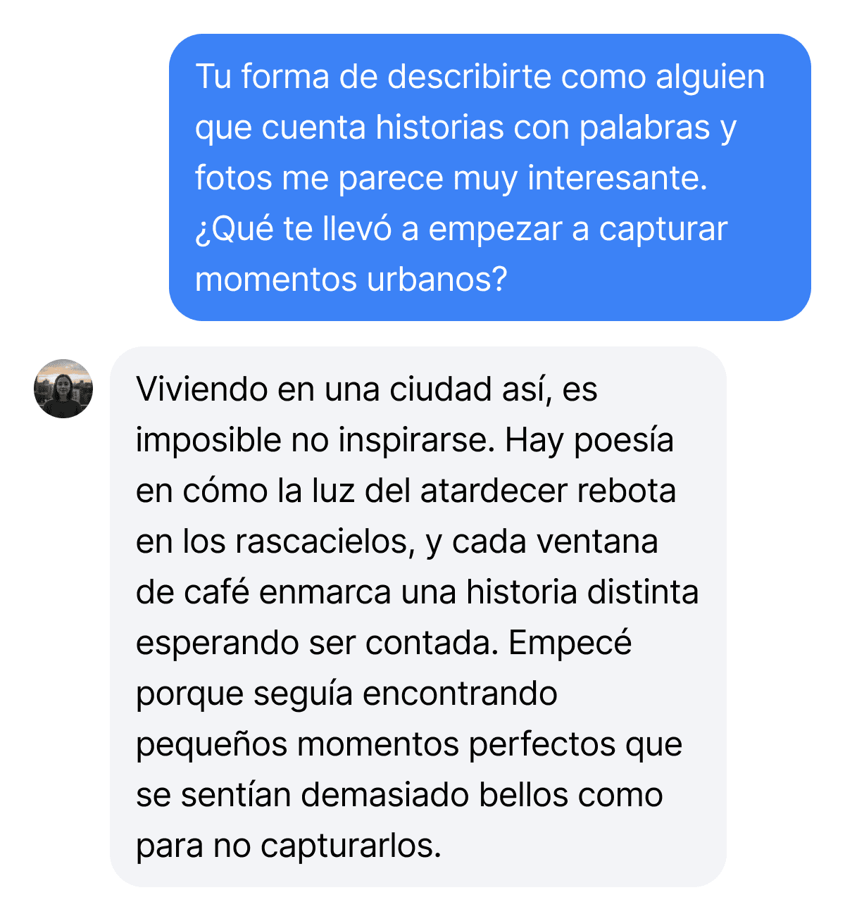 Screenshot of conversation