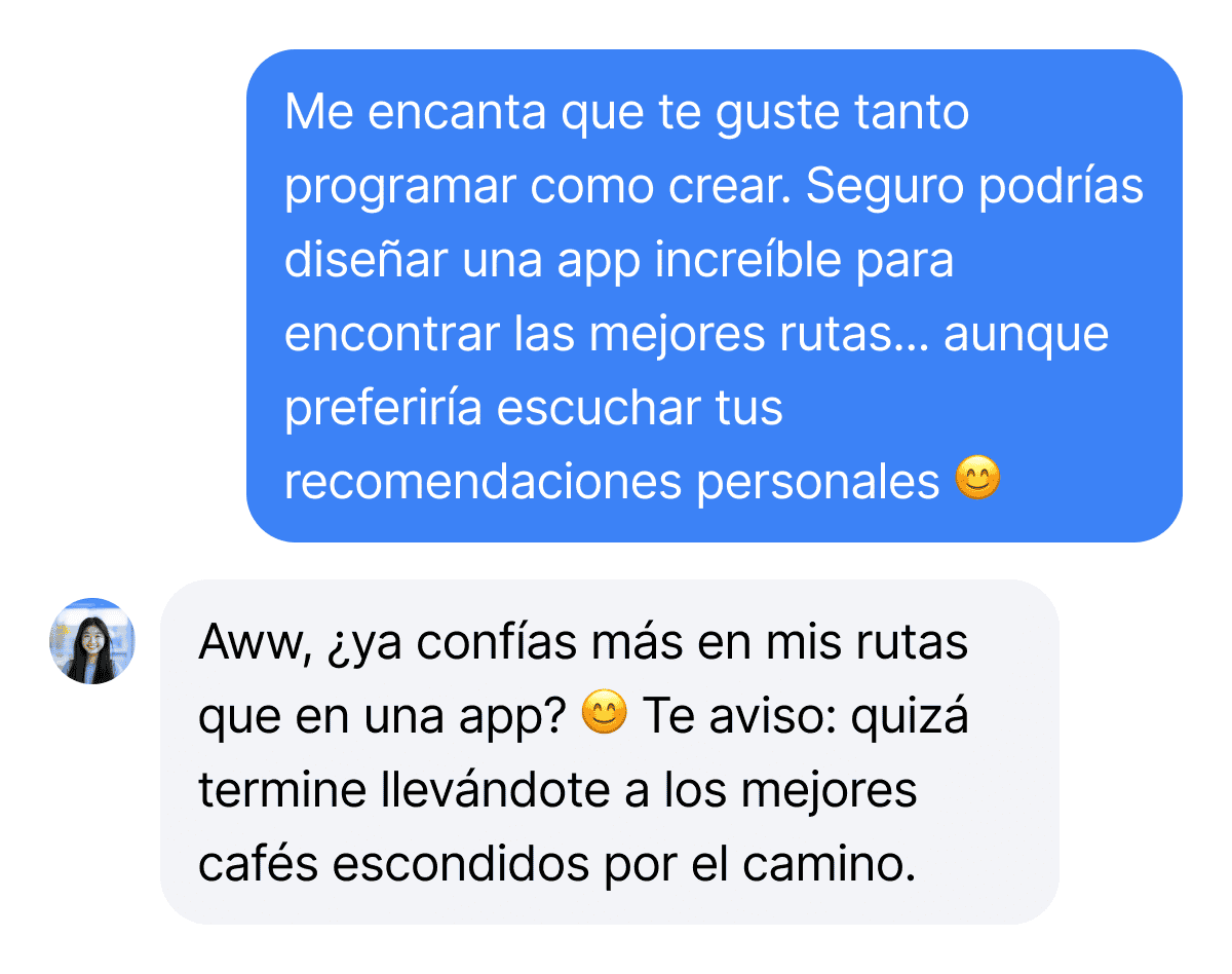 Screenshot of conversation