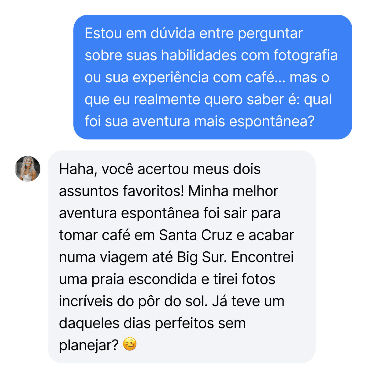 Screenshot of conversation
