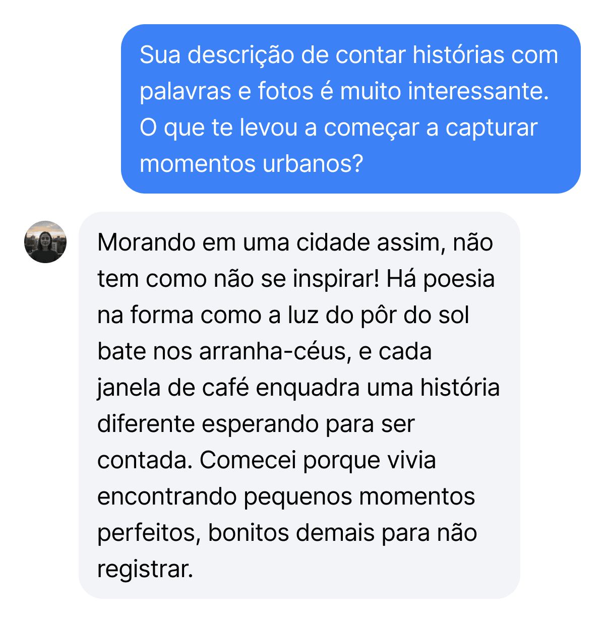 Screenshot of conversation
