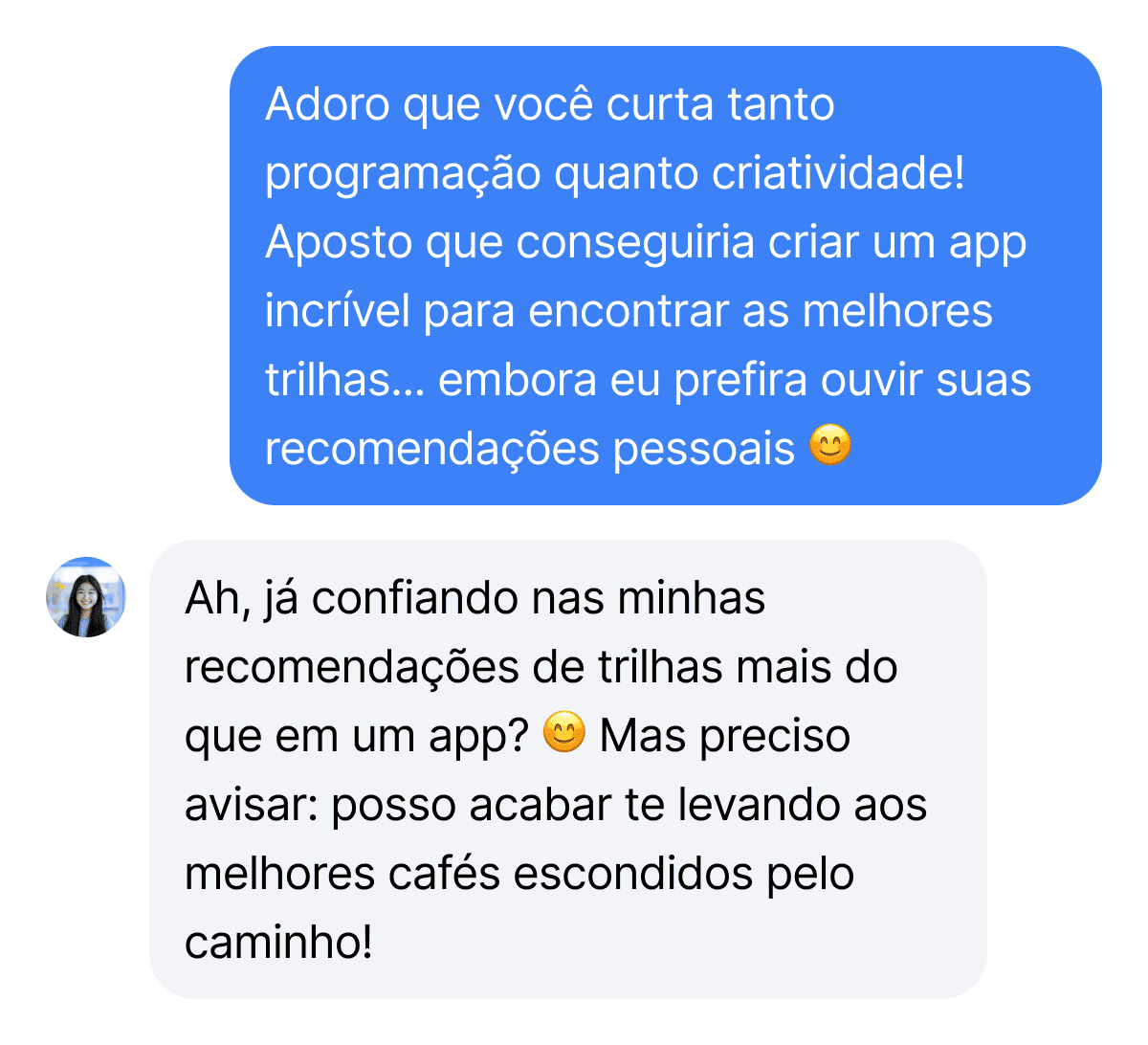 Screenshot of conversation
